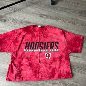 Red Hoosiers Tie-Dye T-Shirt